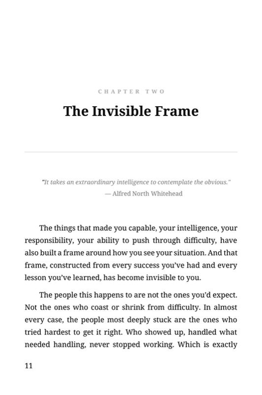 The Second Mind Shift — interior page, Chapter Two — The Invisible Frame